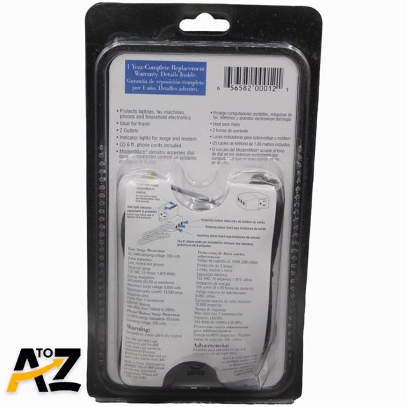 IBM 2 Outlet Compact Travel Surge Protector Fax/Modem Protection 051748 NIP - Picture 3 of 12